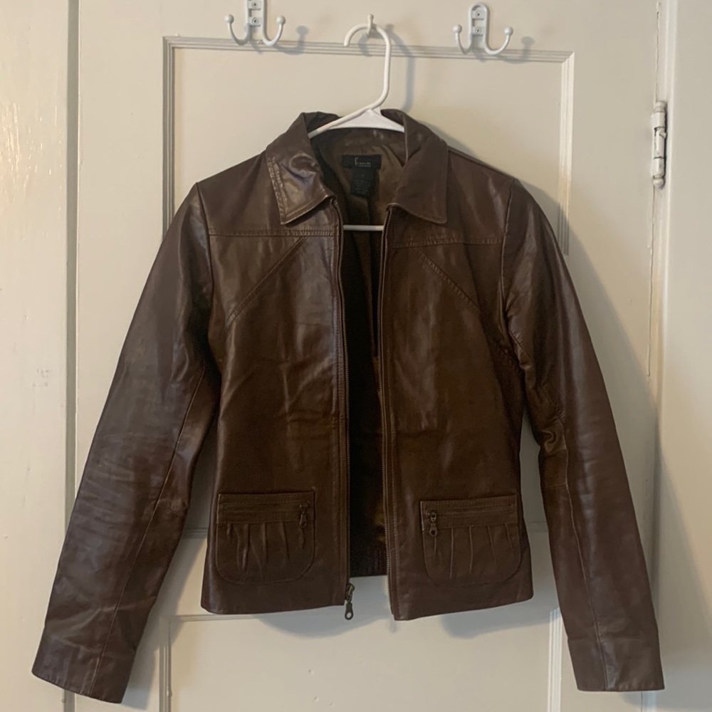 Frenchi Brown Leather Jacket